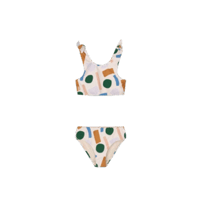 Bow Printed Bikini Set: Paint Stroke / Sandy