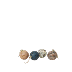 Marble Ornaments, Set of 4