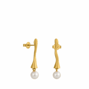 Eclat White Golden Earrings