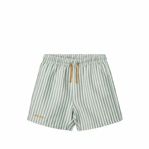 Duke Board Shorts: Stripe: Peppermint/Crisp White