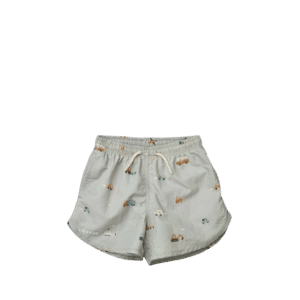 Aiden Swim Shorts: Vehicles/Dove Blue Mix
