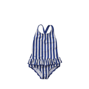 Amara Swimsuit: Stripe: Surf Blue/ Creme de la Creme