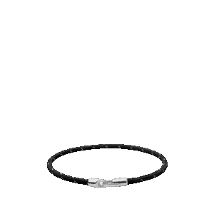 Cruz Rope Bracelet, Sterling Silver - Black/Steel Large