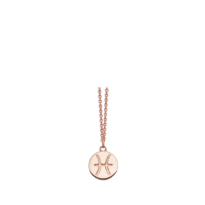 Zodiac Pendant Necklace, Pisces Rose Gold