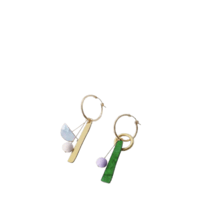 Abstract Charm Hoops in Blue/Emerald