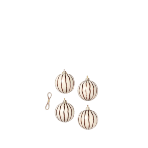 Christmas Glass Ornaments - Lines - Set of 4