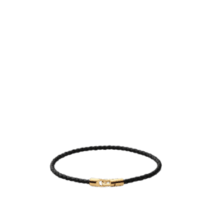 Cruz Leather Bracelet, Gold Vermeil