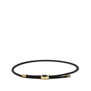 Orson Pull Bungee Rope Bracelet, Gold Vermeil/Black