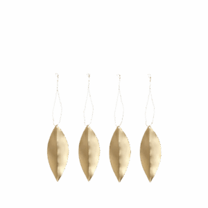Leaf Brass Ornaments, Set of 4