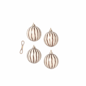 Christmas Glass Ornaments  Lines - Set of 4