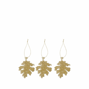 Gliz Gold Glitter Ornaments, Set of 3
