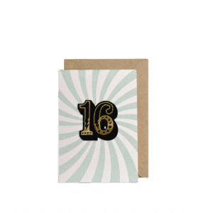 16 Swirl, Birthday Greeting Card