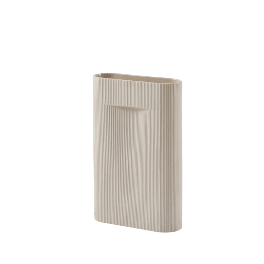 Ridge Vase – Beige