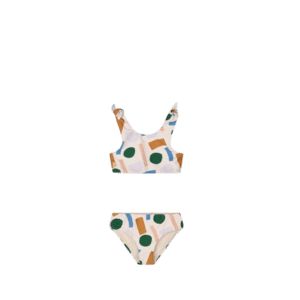 Bow Printed Bikini Set: Paint Stroke/Sandy