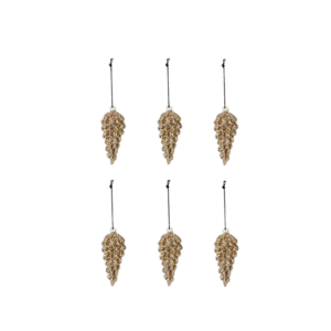 Cone Gold Ornaments, Set of 6