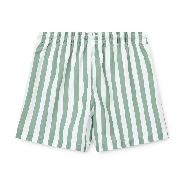 Duke Board Shorts: Stripe: Peppermint/Crisp White