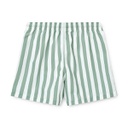 Duke Board Shorts: Stripe: Peppermint/Crisp White