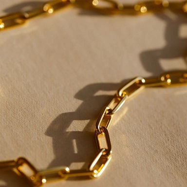Gold Celestial Square Link Necklace