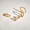 Gold Deco Mini Huggie Earrings