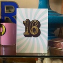 16 Swirl, Birthday Greeting Card