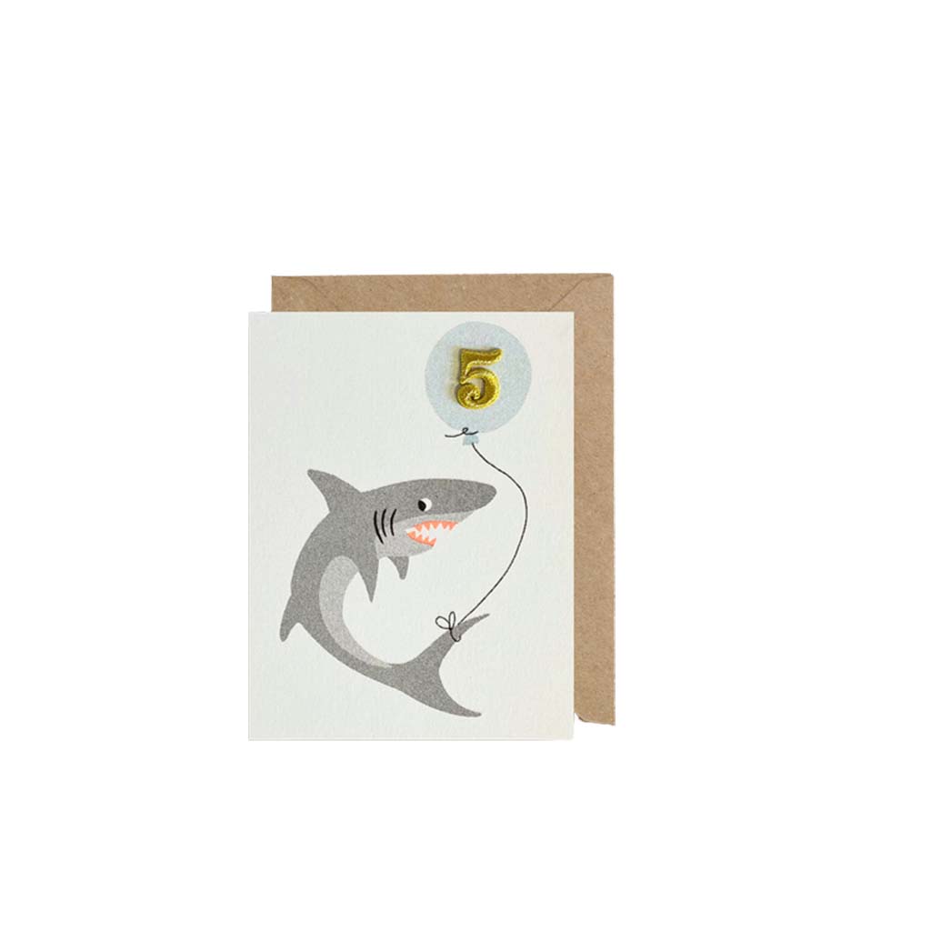 Shark Age 5, Greeting Card