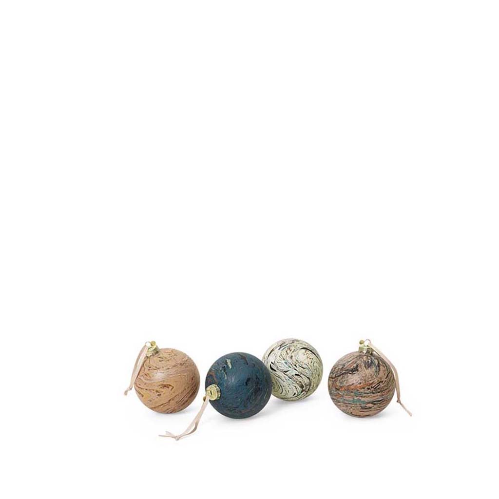 Marble Baubles, Set of 4