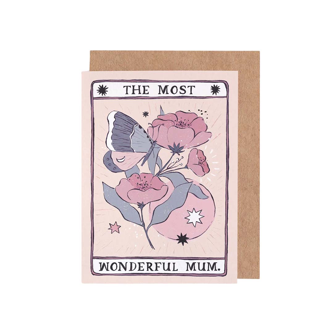 Tarot Flower Mum, Greeting Card