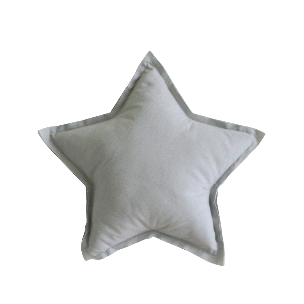 Linen Star Pillow 40cm, Grey