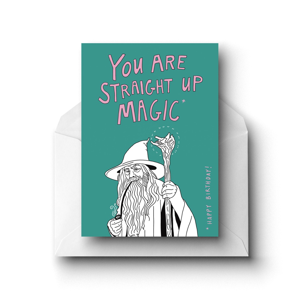 Straight Up Magic Gandalf, Greeting Card