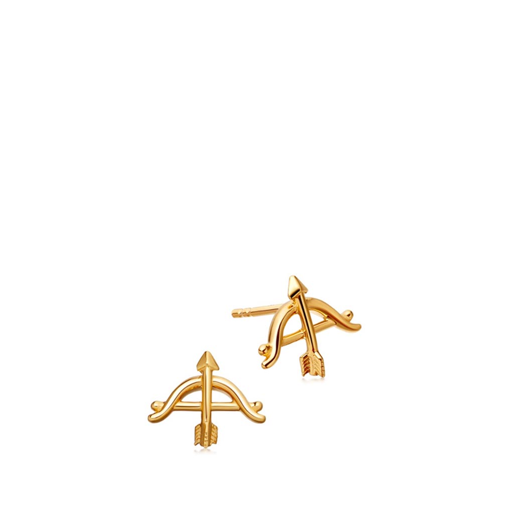 Mini Bow and Arrow Biography Stud Earrings