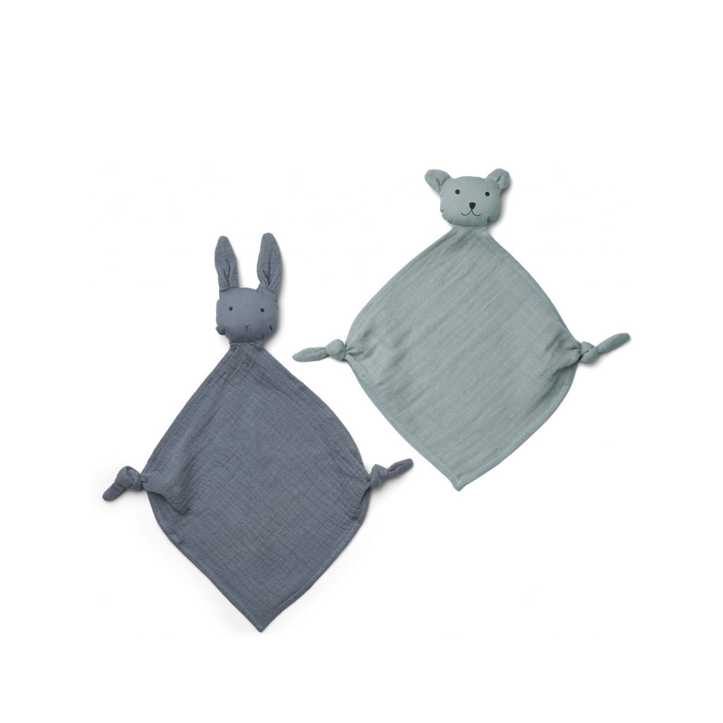 Yoko Mini Cuddle Cloth 2 Pack, Blue Mix