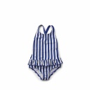 Amara Swimsuit: Stripe: Surf Blue/ Creme de la Creme