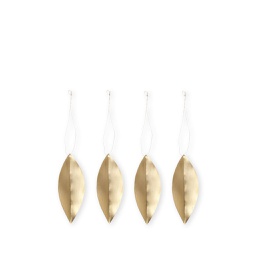 [SDFM00201] Leaf Brass Ornaments, Set of 4