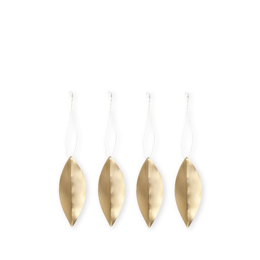 Leaf Brass Ornaments, Set of 4