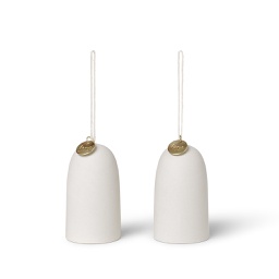 [SDFM01800] Bell Ceramic Ornament - Set of 2