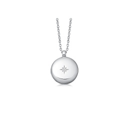 [FSAC15500] Medium Biography Locket Necklace, Silver
