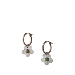 [FSWM01600] Mini Bloom Hoops in White Pearl