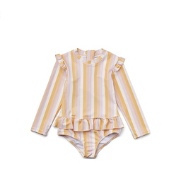 [KDLW27103] Sille Swim Jumpsuit: Stripe Apple Blossom Multi Mix
