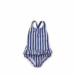 [KDLW35301] Amara Swimsuit: Stripe: Surf Blue/ Creme de la Creme