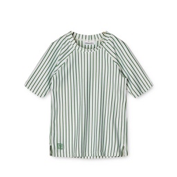 [KDLW36800] Noah Shortsleeve Swim Tee: Stripe Garden Green/Creme de la Creme