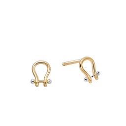 [FSAC19600] Gold and Silver Aurora Stud Earrings