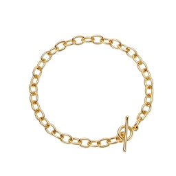 [FSAC20301] Gold Biography T-Bar Bracelet