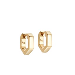 [FSAC21000] Gold Deco Mini Huggie Earrings