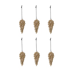 [SDHD00700] Cone Gold Ornaments, Set of 6